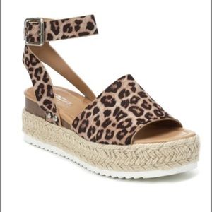 SODA Cheetah Platform Sandals